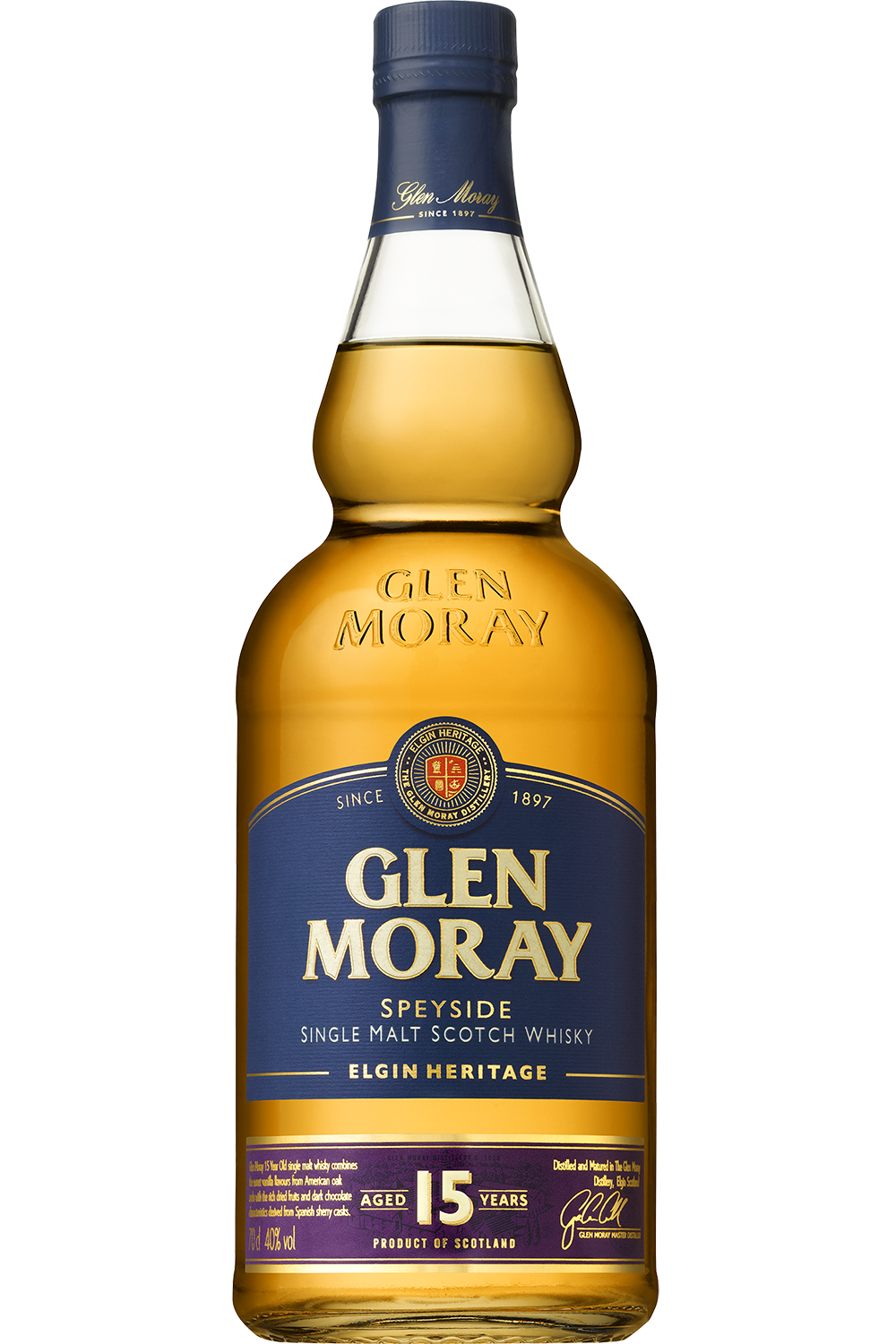Glen Moray 15 year old Single Malt Whisky 40°